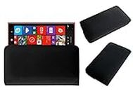 ACM Rich Leather Soft Case Compatible with Nokia Lumia 1520 Mobile Handpouch Cover Carry Black