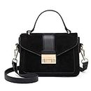 Miss Lulu Women Top Handle Bag Suede Handbags Pu Leather Shoulder Bag Elegant Modern For Work Shopping Travel