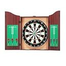 Everfit 18" Dartboard, Bristle Premium Dart Board Set Wooden Cabinet with 6 Steel Darts, Professional Competition Party Game Installation Accessories Rotating Number Ring
