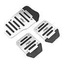 CGEAMDY 3 PCS Manual Transmission Car Pedal Pads, Sporty Aesthetic Accessories Kit (Gas+brake+clutch Pedal Pads) No Drill & non-slip Car Accessories Universal Fit for Car, Suv, Truck(Silver)