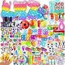 240Pcs Party Favors for Kids, Fidget Toys Pack, Stress Relief & Anxiety Autism Sensory Toys, Pinata Goodie Bag Fillers, Birthday Classroom Carnival Prizes Treasure Box Toys