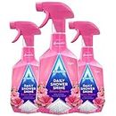 Astonish Daily Bathroom Shower Shine Cleaning Spray 3 Pack - Hibiscus Blossom Limescale Remover Spray Prevents Watermarks From Hard Water - Health & Household Multi Purpose Cleaner 750ml Spray Bottles