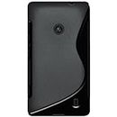 Amzer Dual Tone TPU Hybrid Skin Fit Case Cover for Nokia Lumia 520, 1-Pack, Retail Packaging, Black (AMZ95686)