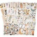 HASTHIP® 200pcs Vintage Journal Supplies Pack for Scrapbook Supplies Art Journaling Bullet Junk Journal Planners DIY Paper Stickers Craft Kits Notebook Collage Album Aesthetic, Gold