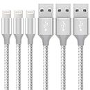 iPhone Charger Cable,3Pack 3FT/1M Lightning Cable Nylon Braided iPhone Fast Charging Cable Compatible with iPhone 13 12 11 Pro Max Mini XS XR X 8 7 6 Plus 5 5S SE iPad AirPods