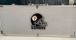 Juego de barbacoa de acero tailgater de acero de la NFL Fan Shop Pittsburgh Steelers con estuche de 8 piezas gris