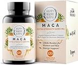 Organic Maca Root Powder Capsules – 1200mg – Powerful Natural Energy from Peru – Improve Passion Performance for Men and Women – Gelatinized for Fast Absorption – 120 Maca Pills – Vegan