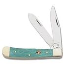 Frost Cutlery & Knives WT312GSB Whitetail Big Game Trapper Pocket Knife with Green Smooth Bone Handles