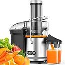 Juicer Machine, 1200W Juicer with 3" Feed Chute for Whole Fruits and Veg, Dual Speeds Centrifugal Juice Extractor, High Juice Yield, Full Copper Motor, Easy to Clean, BPA Free (Black)