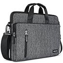 KIZUNA Laptop Bag 14 Inch Notebook Bag Waterproof Laptop Sleeve Case for Lenovo IdeaPad Flex 5 / Flex 14 / HP EliteBook 840 G5/15 Surface Laptop 3/Dell Women's Men's Shoulder Bag, Grey