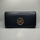 Michael Kors Women's Fulton Carryall Leather Wallet Black -PLEASE READ
