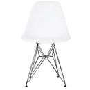 Meubles House EFC-PC-016P-W White Eames Style Side Chair Metal Chrome Legs Dining