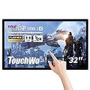TouchWo 32 inch capacitive multi touch industrial monitor, 16:9 display 1920 x 1080p, built-in speaker, USB, VGA, DVI&HD-MI port, digital logo display and advertising player