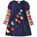VIKITA Toddler Girls Dresses Winter Girl Clothes Long Sleeve Navy Dress Xmas Gift for Kids 2-8 Years LH5805, 5T