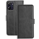 Accesorios Realme 10 4G Flip Cover | Leather Finish | Inside Pockets & Stand | Shockproof Wallet Style Magnetic Closure Back Cover Case for Realme 10 4G (Black)