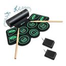 Electronic Drum Set with 2 Build-in Stereo Speakers for Kids-Green - Color: Gre