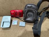 Canon PowerShot SX600 HS Digital Camera RED 16MP 18x Zoom WiFi Bundle TESTED