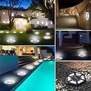 Ground Lights Outdoor with 12 Led Lights, Source Automatic Induction-Outdoor Lights, Solar Disk Lights, Outdoor In-Ground Lights Garden Lights for Pathways Garden Yard Patio Lawns
