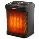 Pro Breeze 1500W Mini Ceramic Space Heater with 3 Operating Modes, Adjustable Thermostat, Overheat and Tip-Over Protection for Home, Office and Under Desk - Black