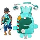 Backpack Leash for Toddlers, Yuepin 3 in 1 Dinosaur Kids Backpack Harness + Baby Anti Lost Wrist Link for 1-5 Years Old Boys Girls Child Backpack Toddler Leash (Dinosaur blue)