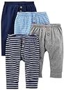 Simple Joys by Carter's Baby 4-Pack Neutral Pant, Blue/Grey Heather/Navy/Stripe, 18 Months