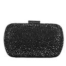 Boutique De FGG Bling Evening Bags and Clutches for Women Formal Party Crystal Clutch Bag Wedding Rhinestone Handbags, Black, Small