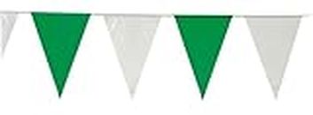 tib Ghirlanda resistente alle intemperie con 30 bandiere, colore: Verde/Bianco, Taglia unica, 14417