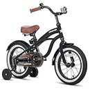 JOYSTAR 16 Inch Kids Beach Cruiser Bike with Training Wheels for Ages 4-7 Years Old Girls & Boys Toddler Kids Bicycle Black