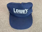 Lowes Home Improvement Warehouse Store Hat Snapback Cap Blue White VTG