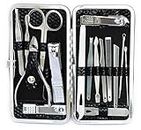 DnS Manicure Pedicure Set Nail Clippers Kit of 16Pcs, Stainless Steel Professional Grooming Kit, Facial & Hand & Foot Beauty Set, Nail Cutter Tools with Luxurious Travel Case