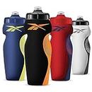 Reebok Squeeze Water Bottles With Athletic Design - Water Bottle 24 oz - Sports Water Bottle - Reusable Water Bottle For Gym, Running, Hiking etc, BPA Free (Black)