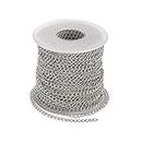 Pandahall 82 Feet/25 Meters Soldered 304 Stainless Steel Curb Chains 4x3x0.6mm Stainless Steel Color Plated for Jewelry Making