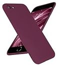 LOXXO® Back Cover Compatible for iPhone 7/8/SE/SE (3rd Gen) Liquid Silicone Gel Rubber Shockproof Candy Phone Cases Compatible for iPhone 7/8/SE/SE (3rd Gen) (Wine Red)