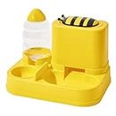 Mangeoirs Et Abreuvoirs Pour Chats, 2 in 1 Bee/Cactus Pets Water and Food Bowl Set, Gamelle, Chat Accessoire, Capacity Automatic Cat Feeders Gravity Food Feeder and Waterer Set for Dogs Cats (Yellow)
