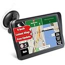 Sat Nav, Aonerex 9 Inch GPS Navigation System Pre-Installed Latest UK Europe Maps with Lifetime Free Map Updates for Car Truck Lorry Motorhome POI Search, Speed Camera Alerts and Lane Assistance