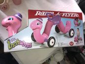 RADIO FLYER #73P Ride-On THE INCHWORM Toy Vehicle PINK PURPLE Bounce & Go Gear