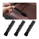 zipelo 3 Pcs Car Detailing Brush, Soft Bristle Auto Interior Dusting Brush, Portable Stretchable Car Interior Detailing Brush, Vehicle Cleaning Tool for Dashboard, Air Conditioner Vents (Black)