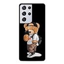 Silence Designer Cool Bear Premium Printed Hard Back case Cover for Samsung Galaxy S21 Ultra 5G