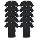 Gildan Unisex Adult Heavy Cotton T-Shirt, Style G5000, Multipack, Black (10-Pack), Large US