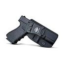 IWB Tactical KYDEX Gun Holster Pistol Pouch Softair Fondine Fits: Glock 19 19X / Glock 23 / Glock 25 / Glock 32 / Glock 45 CZ P10 Pistol Case Inside Concealed Carry (Black, Right Hand Draw (IWB))