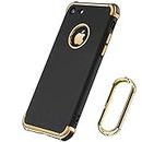 iPhone 6 Plus Case, iPhone 6S Plus Case, Tverghvad Luxury 3 in 1 Electroplated Ultra Thin Slim Fit Soft Cover Case for iPhone 6 Plus/ 6S Plus (Black)