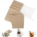 Aksuaple Eco-Fil Disposable Tea Filter Bags for Loose Tea, Wood Pulp Material, Biodegradable and Compostable, Unbleached Empty Tea Infuser Sachets with Drawstring, 100 Pack (3.2inch x 4.0inch)