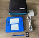 Nintendo 2DS Electric Blue Handheld System W/ Stylus, Charger, SD Card, and Case