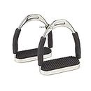 Equinez Tools Flex Stainless English Saddle Stirrups Iron Pads Knee Ankle Stress Pain Relief (4 3/4 Inch)