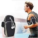 Gilary Rugged Waterproof Sport Armband Unisex Running Jogging Gym Arm Band Case Phone Holder for Fitness Exercise with Adjustable Elastic Strip Neoprene Water Resistant Washable Mobile Outdoor Sports All Smart Phones - Support Mobile Phones upto 6 inches (Black)