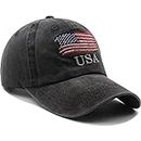 Men Adjustable Hats USA Flag Baseball Cap Summer Military Hat Unisex American Independence Day Outdoor Sport Caps Black