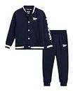 Reebok Boys' Pants Set - 2 Piece Fleece Varsity Jacket and Jogger Sweatpants - Outerwear Sweatshirt and Pants for Boys (8-12), Size 10, Vector Navy