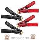 4PCS Battery Jumper Cable Clamps, Heavy Duty Pure Copper Car Battery Clamps, 500-1000A Battery Alligator Clamps, Jumper Cable Ends Suitable for All Kinds of Cars and Boats