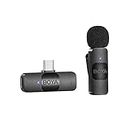 BOYA Wireless Lavalier Lapel Microphone for Android Smartphone Laptop - Omnidirectional USB C Condenser Video Recording Mic for Interview Podcast Vlog YouTube Live Stream