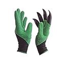 FreshDcart Heavy Duty Garden Farming Gloves Washable with Right Hand Fingertips ABS Claws for Digging and Gardening (Free Size, Green)(Acrylonitrile Butadiene Styrene, pack of)